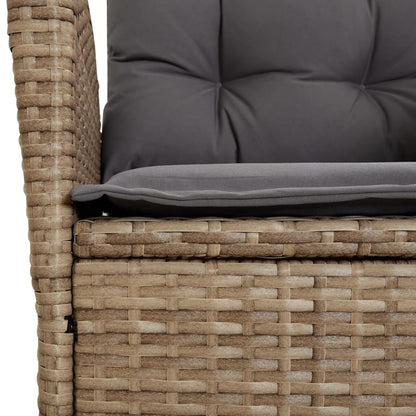 vidaXL Fauteuil de jardin avec coussins réglable Mélange beige Résine tressée