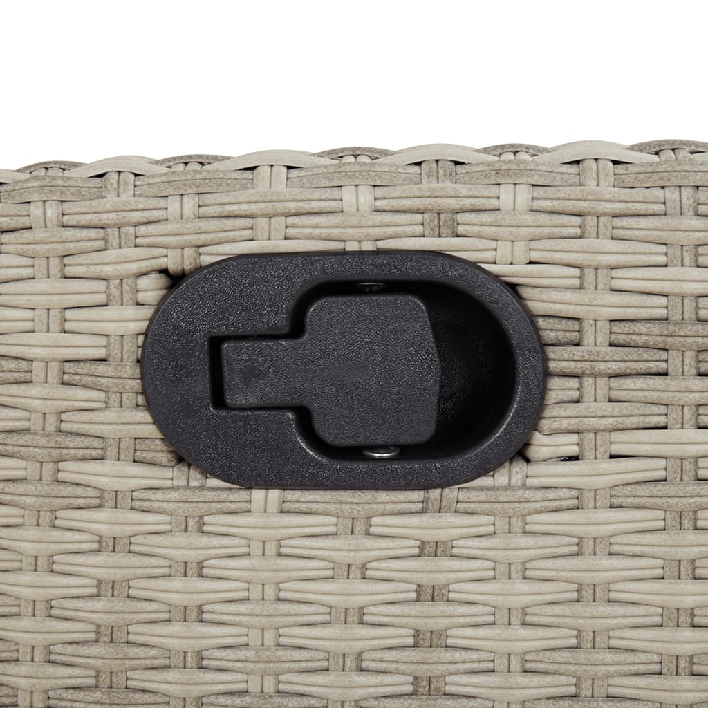 vidaXL Gartensessel mit Kissen Verstellbar Hellgrau Poly Rattan