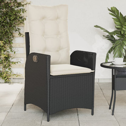 vidaXL Fauteuils de jardin avec coussins 2 pcs Réglables Noir Résine tressée