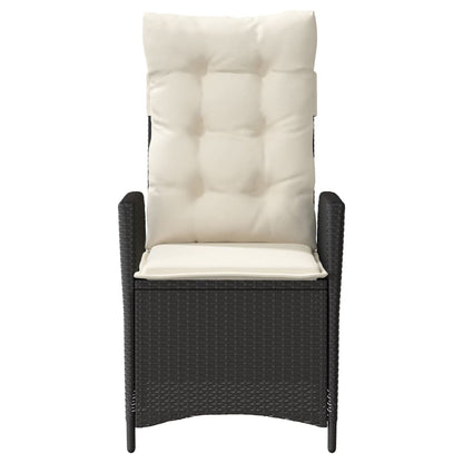 vidaXL Fauteuils de jardin avec coussins 2 pcs Réglables Noir Résine tressée