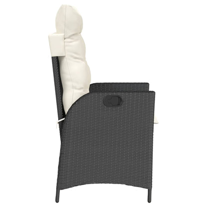 vidaXL Fauteuils de jardin avec coussins 2 pcs Réglables Noir Résine tressée
