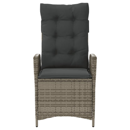 vidaXL Fauteuils de jardin avec coussins 2 pcs Résine tressée Gris Réglable