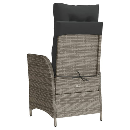 vidaXL Fauteuils de jardin avec coussins 2 pcs Résine tressée Gris Réglable