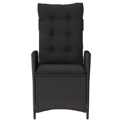 vidaXL 3-tlg. Bistro-Set mit Kissen Schwarz Poly Rattan