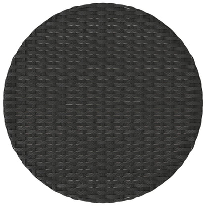 vidaXL 3-tlg. Bistro-Set mit Kissen Schwarz Poly Rattan
