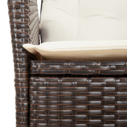 vidaXL 3-tlg. Bistro-Set mit Kissen Braun Poly Rattan