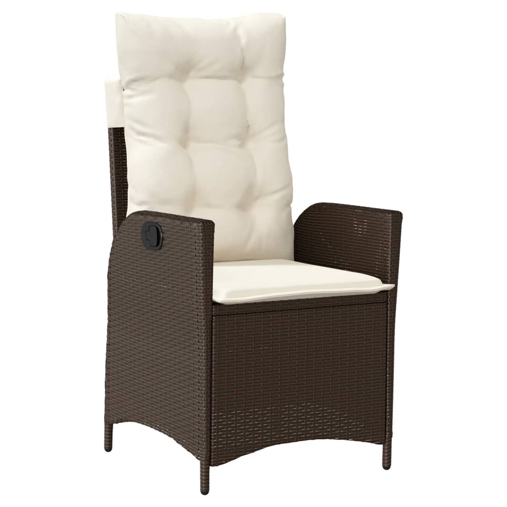 vidaXL 3-tlg. Bistro-Set mit Kissen Braun Poly Rattan