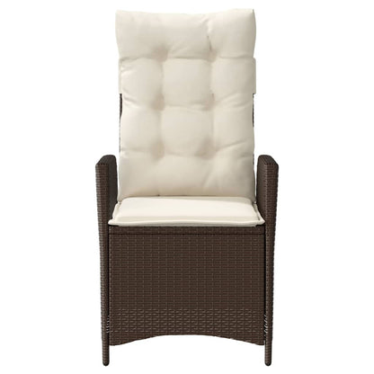 vidaXL 3-tlg. Bistro-Set mit Kissen Braun Poly Rattan
