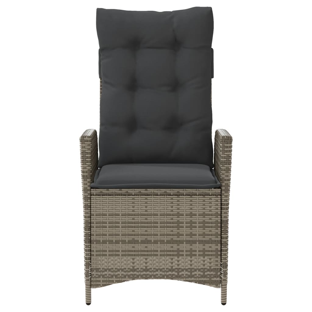 vidaXL 3-tlg. Bistro-Set mit Kissen Grau Poly Rattan