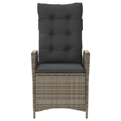 vidaXL 3-tlg. Bistro-Set mit Kissen Grau Poly Rattan