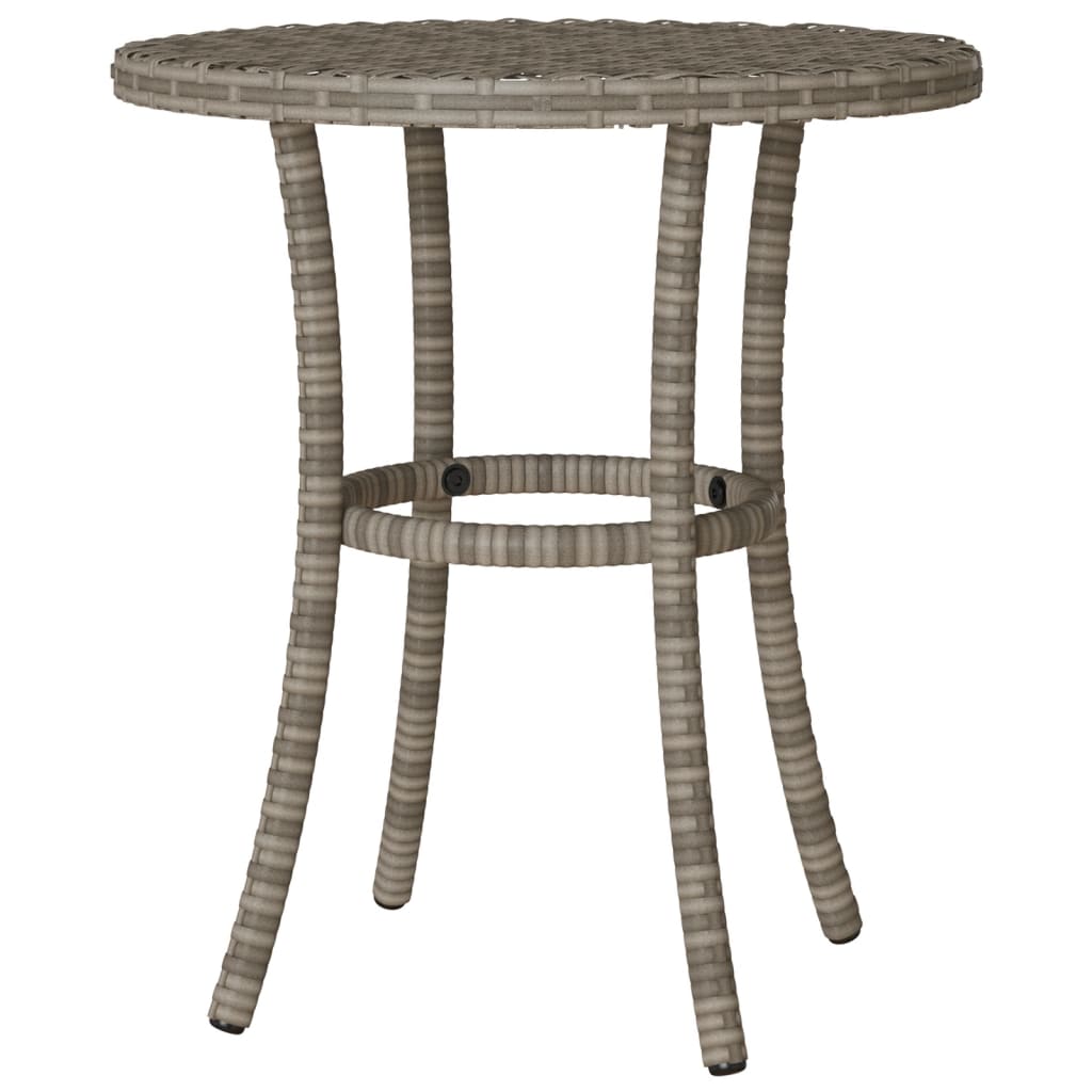 vidaXL 3-tlg. Bistro-Set mit Kissen Grau Poly Rattan