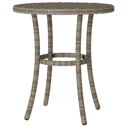 vidaXL 3-tlg. Bistro-Set mit Kissen Grau Poly Rattan