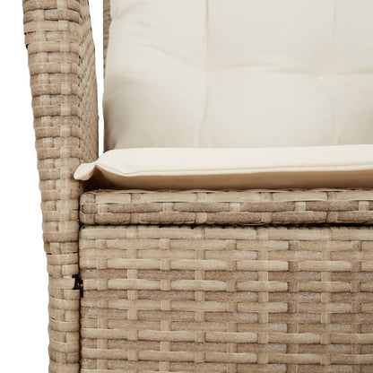 vidaXL 3-tlg. Bistro-Set mit Kissen Beige Poly Rattan