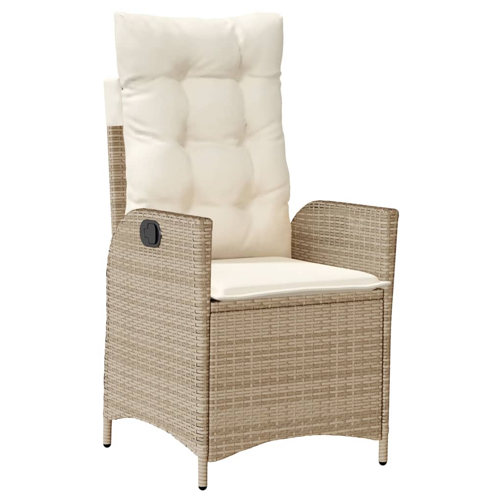 vidaXL 3-tlg. Bistro-Set mit Kissen Beige Poly Rattan