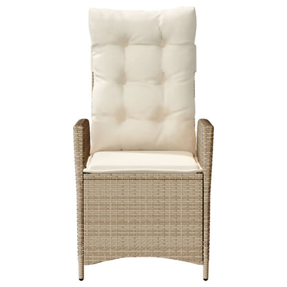 vidaXL 3-tlg. Bistro-Set mit Kissen Beige Poly Rattan