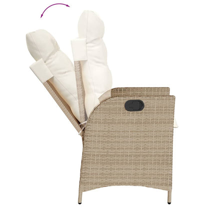 vidaXL 3-tlg. Bistro-Set mit Kissen Beige Poly Rattan