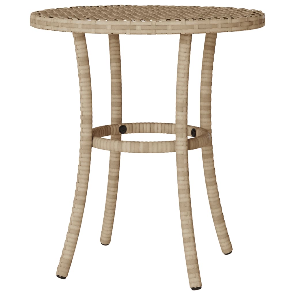 vidaXL 3-tlg. Bistro-Set mit Kissen Beige Poly Rattan
