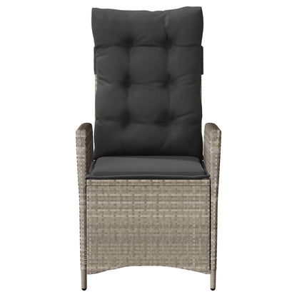 vidaXL 3-tlg. Bistro-Set mit Kissen Hellgrau Poly Rattan