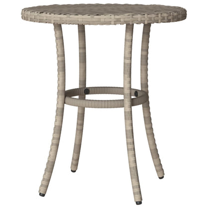 vidaXL 3-tlg. Bistro-Set mit Kissen Hellgrau Poly Rattan