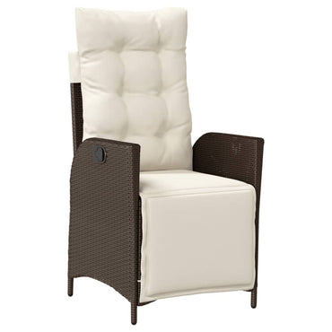 vidaXL Fauteuil de jardin avec repose-pieds Réglable Rotin PE Marron