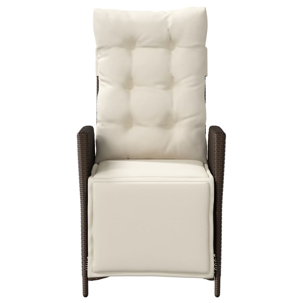 vidaXL Fauteuil de jardin avec repose-pieds Réglable Rotin PE Marron