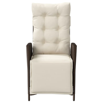 vidaXL Fauteuil de jardin avec repose-pieds Réglable Rotin PE Marron