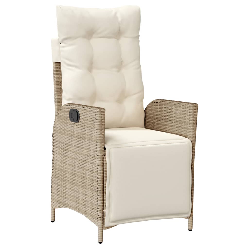 vidaXL Fauteuil de jardin avec repose-pieds Réglable Beige Résine tressée