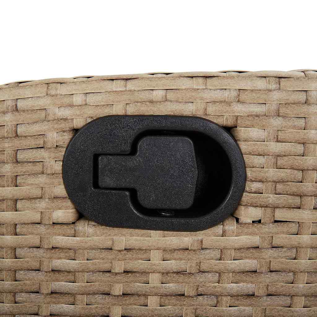 vidaXL Fauteuil de jardin avec repose-pieds Réglable Beige Résine tressée