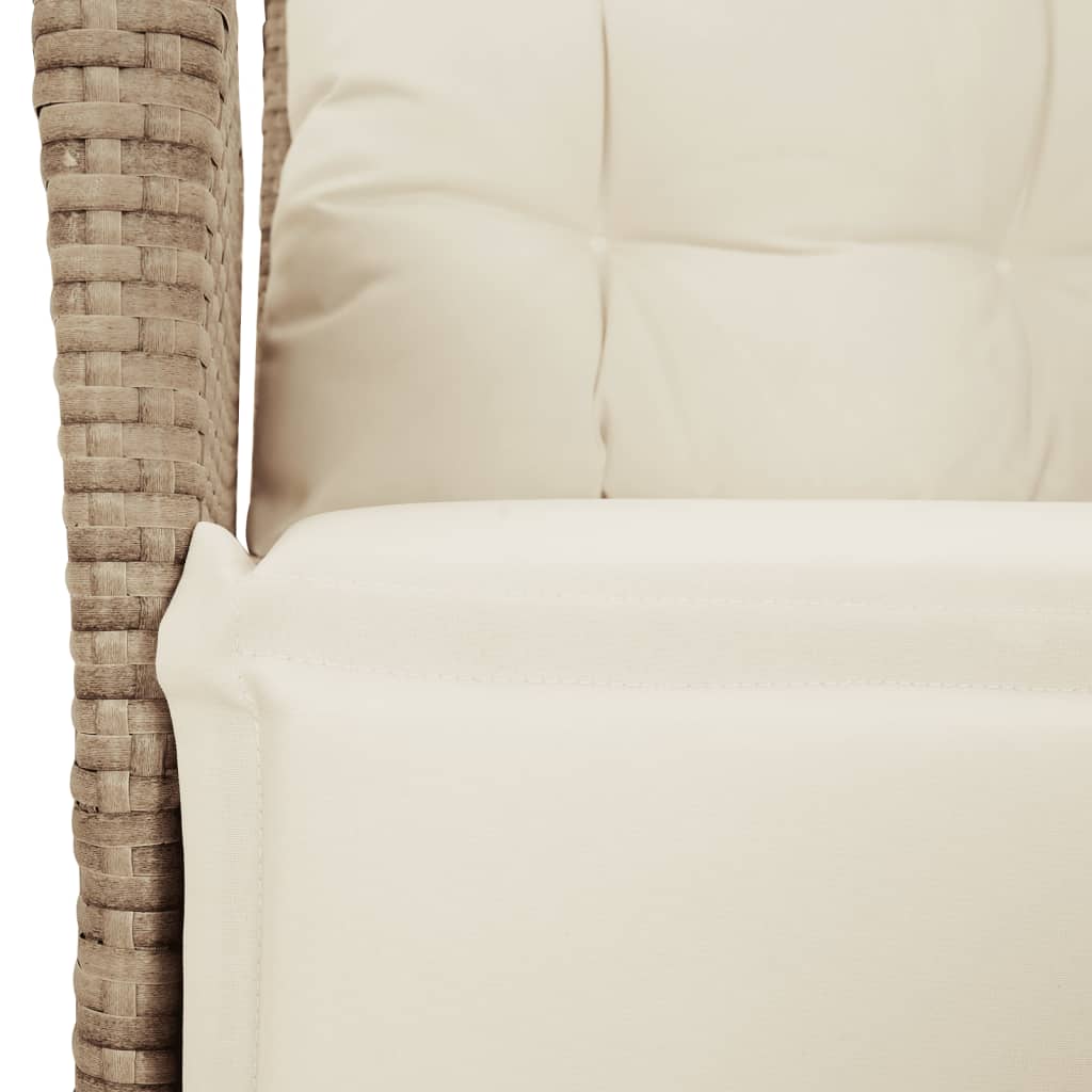vidaXL Fauteuil de jardin avec repose-pieds Réglable Beige Résine tressée
