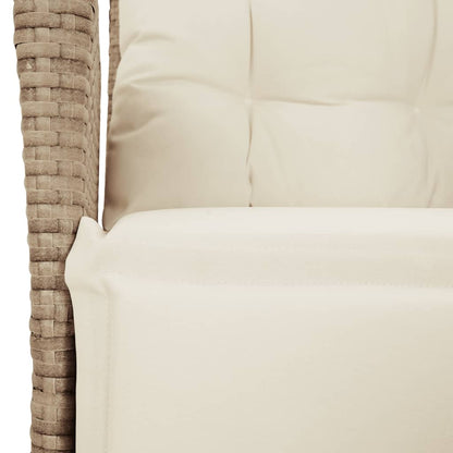 vidaXL Fauteuil de jardin avec repose-pieds Réglable Beige Résine tressée
