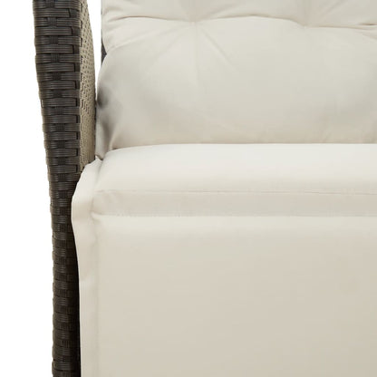 vidaXL Gartensessel mit Fußteil 2 Stk. Verstellbar Schwarz Poly Rattan