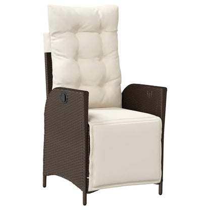 vidaXL Fauteuils de jardin avec repose-pieds 2 pcs Réglable Rotin synthétique Marron