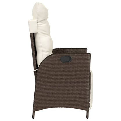vidaXL Fauteuils de jardin avec repose-pieds 2 pcs Réglable Rotin synthétique Marron