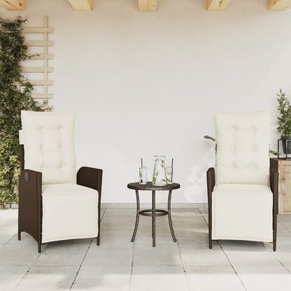 vidaXL Fauteuils de jardin avec repose-pieds 2 pcs Réglable Rotin synthétique Marron