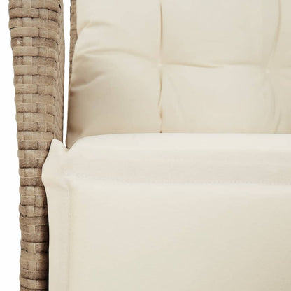 vidaXL Fauteuils de jardin avec repose-pieds 2 pcs Réglables Rotin synthétique Beige