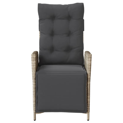 vidaXL Fauteuils de jardin avec repose-pieds 2 pcs. Réglable Gris clair Résine tressée