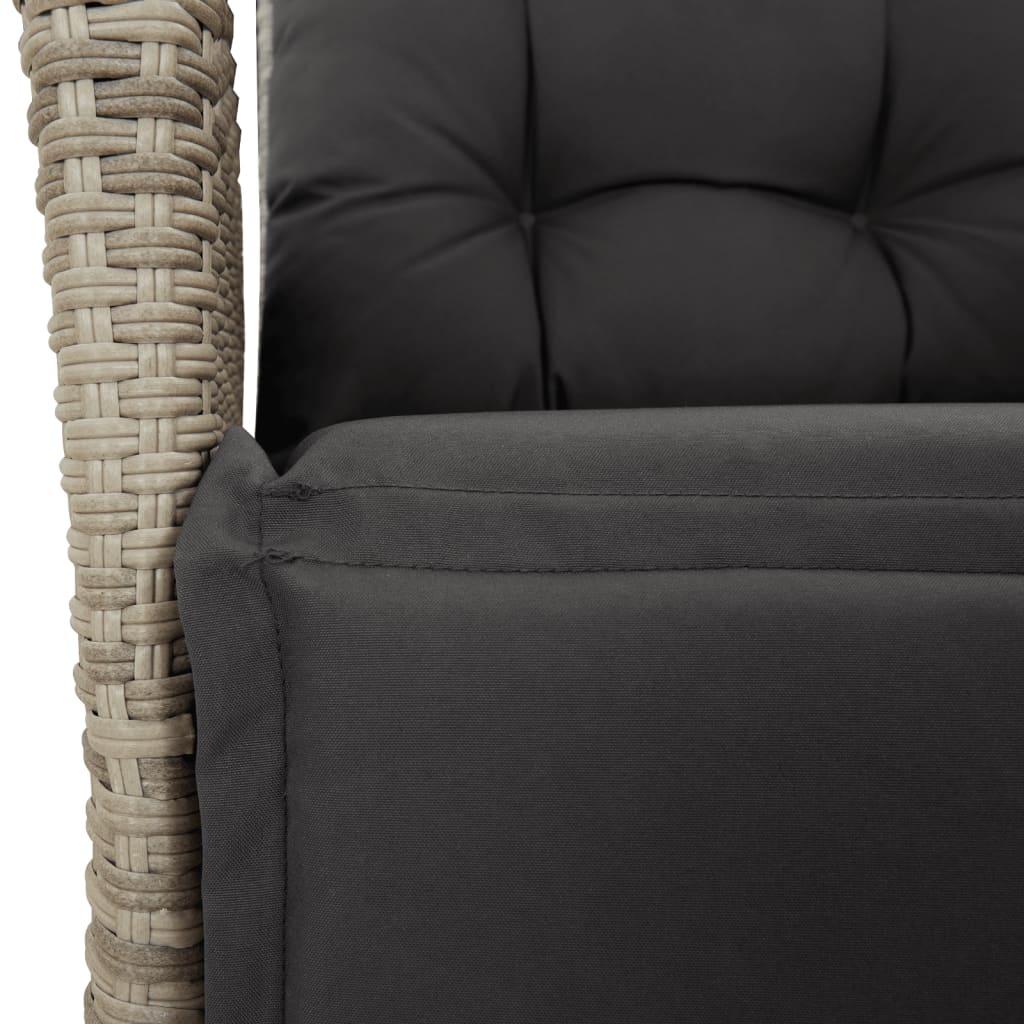 vidaXL Fauteuils de jardin avec repose-pieds 2 pcs. Réglable Gris clair Résine tressée