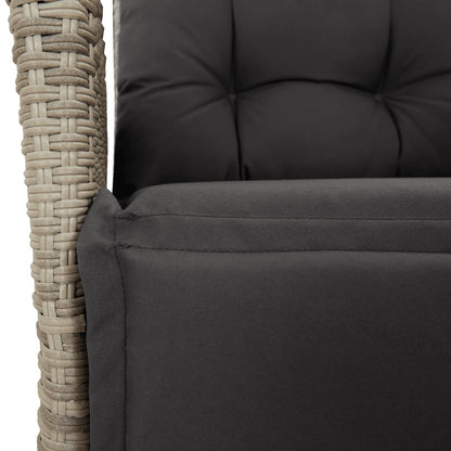 vidaXL Fauteuils de jardin avec repose-pieds 2 pcs. Réglable Gris clair Résine tressée