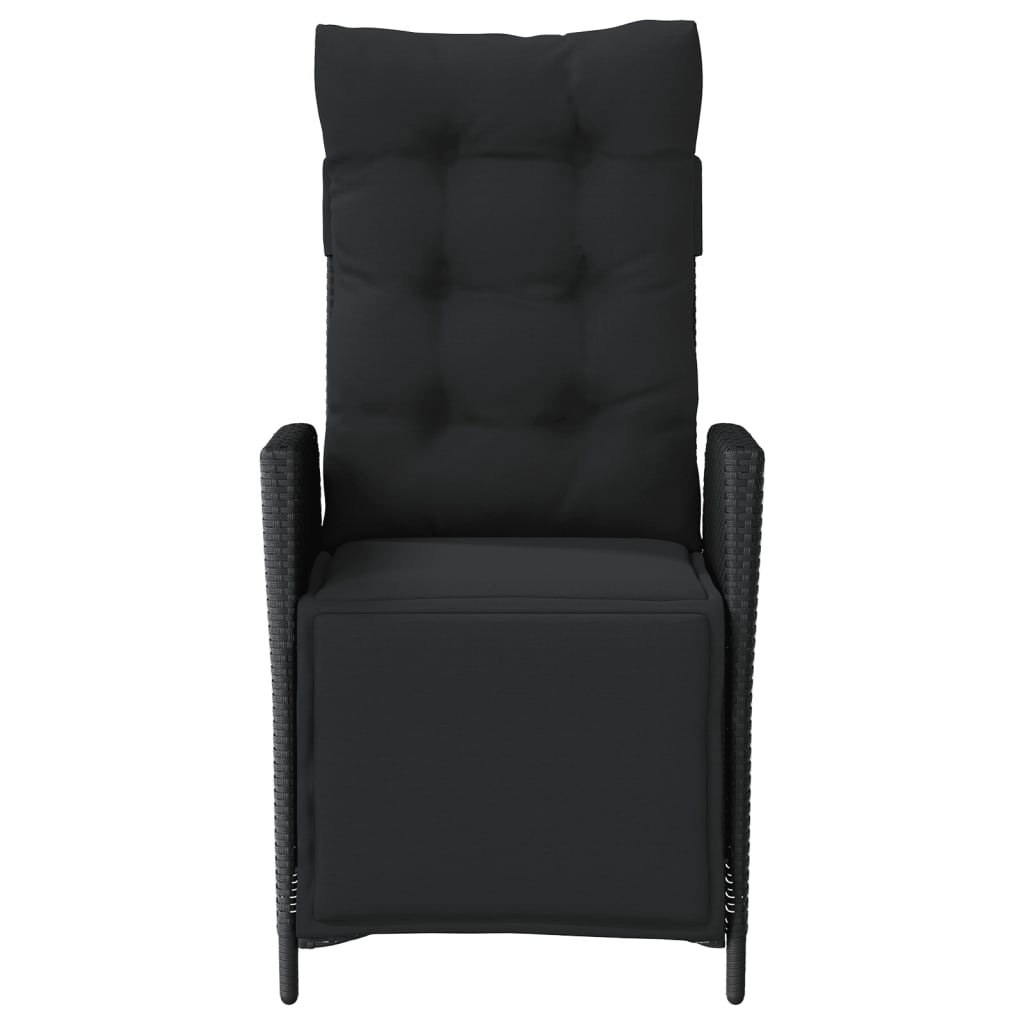 vidaXL 3-tlg. Bistro-Set mit Kissen Schwarz Poly Rattan
