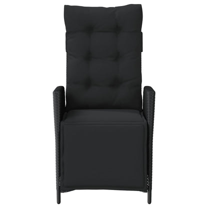 vidaXL 3-tlg. Bistro-Set mit Kissen Schwarz Poly Rattan