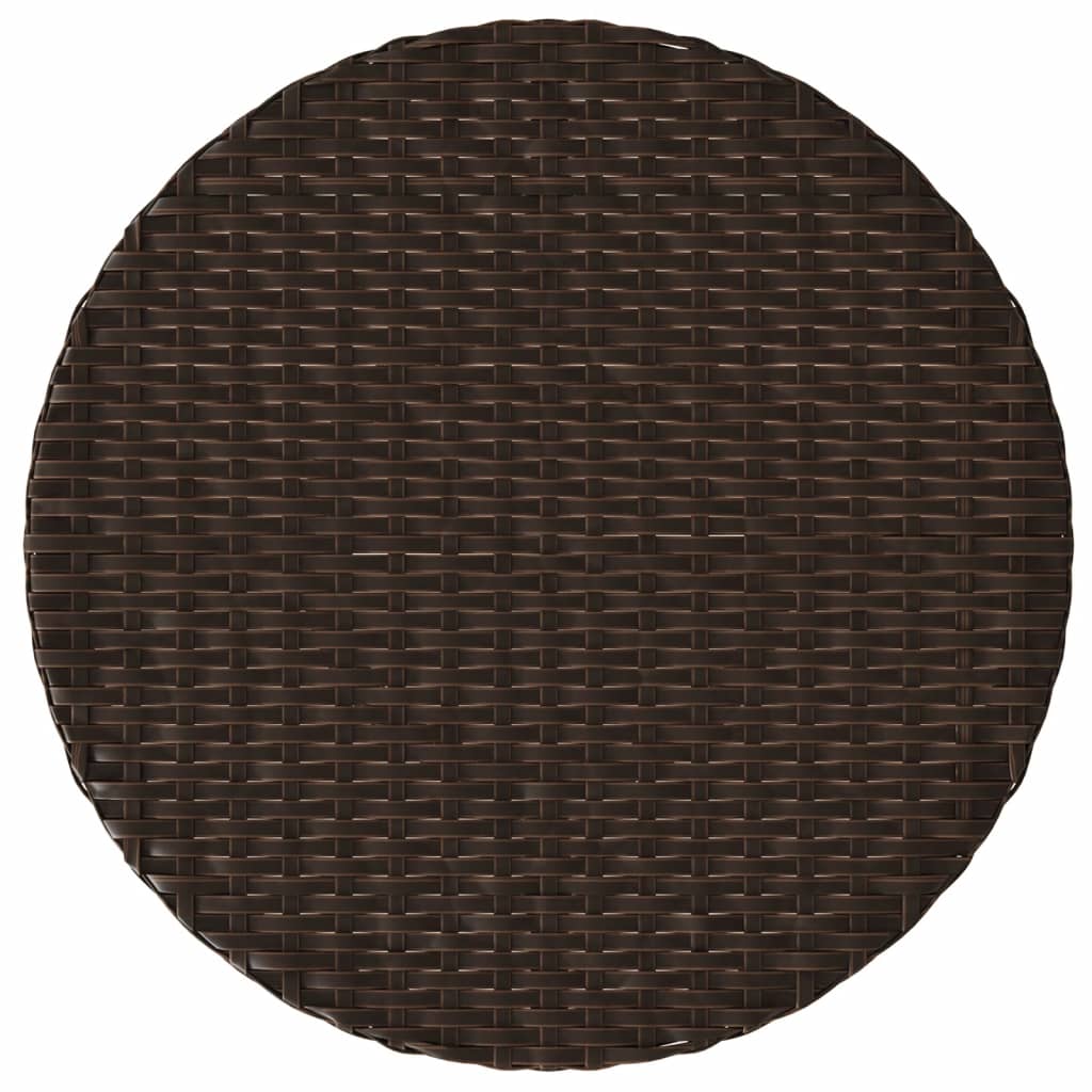 3-tlg. Bistro-Set mit Kissen Braun Poly Rattan