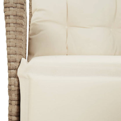 vidaXL 3-tlg. Bistro-Set mit Kissen Beige Poly Rattan