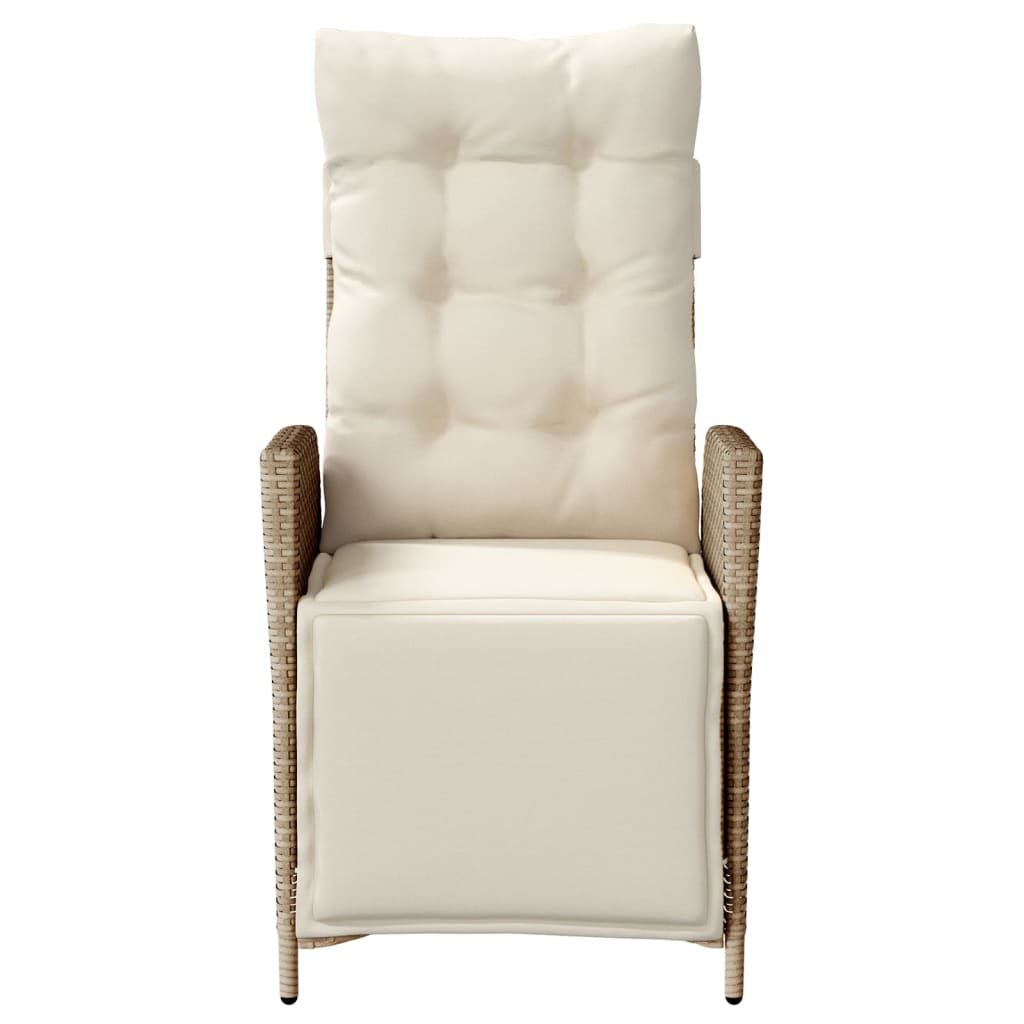 vidaXL 3-tlg. Bistro-Set mit Kissen Beige Poly Rattan