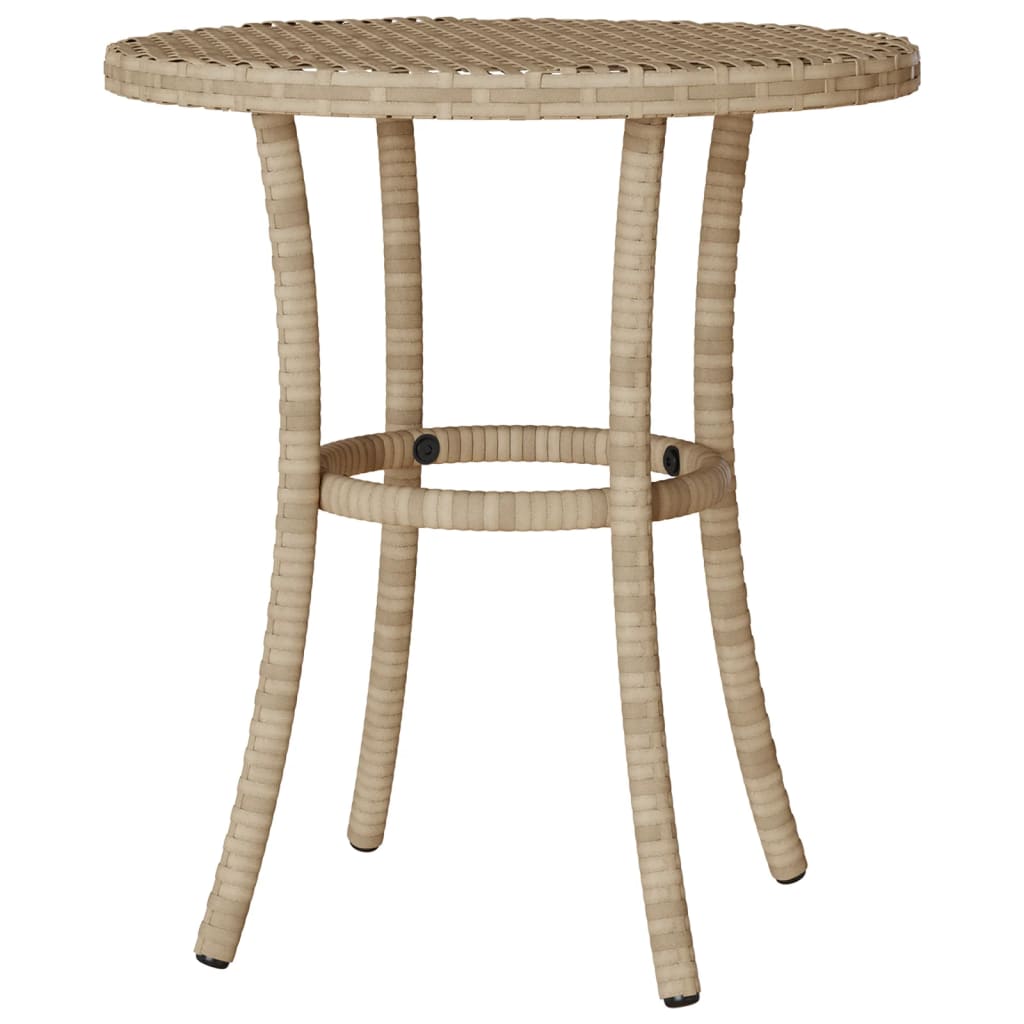 vidaXL 3-tlg. Bistro-Set mit Kissen Beige Poly Rattan