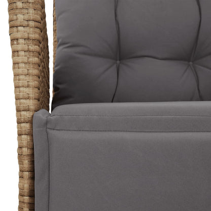 vidaXL 3-tlg. Bistro-Set mit Kissen Beigemischung Poly Rattan