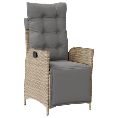 vidaXL 3-tlg. Bistro-Set mit Kissen Beigemischung Poly Rattan