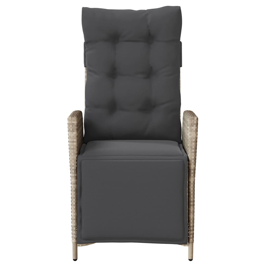 vidaXL 3-tlg. Bistro-Set mit Kissen Hellgrau Poly Rattan