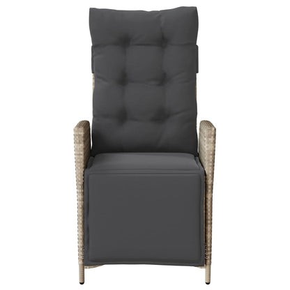vidaXL 3-tlg. Bistro-Set mit Kissen Hellgrau Poly Rattan