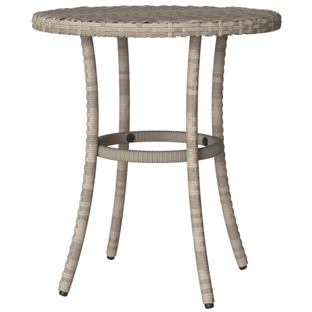 vidaXL 3-tlg. Bistro-Set mit Kissen Hellgrau Poly Rattan