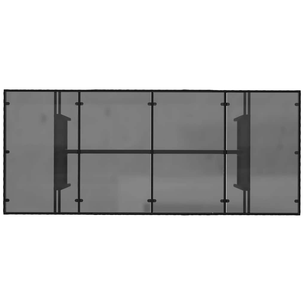 vidaXL Table de jardin avec plateau en verre Noir 190x80x74 cm Résine tressée